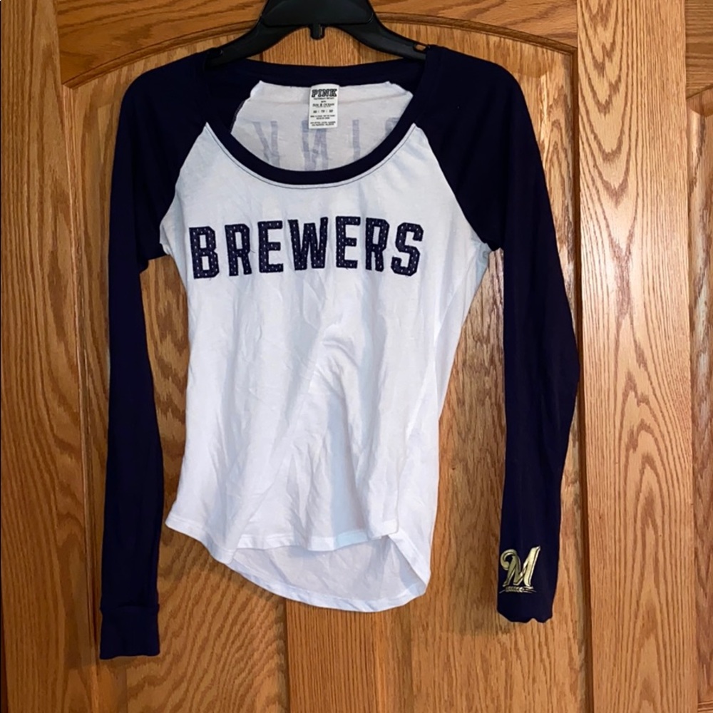 Long-sleeved Milwaukee Brewers shirt by PINK